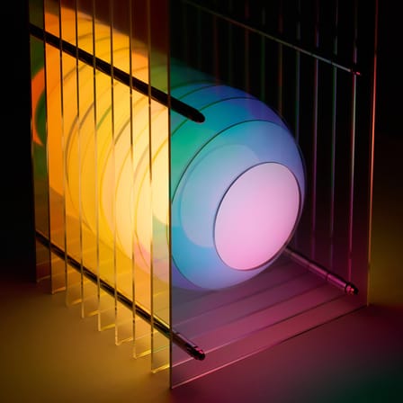 Lampe de table Lop Dreamy Small Rectangle plastique multicolore / Reflets iridescents changeants - BANG