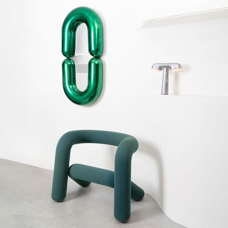 Miroir mural Zodiac Bumper Large céramique vert /  L 55 x H 110 cm - Jean-Baptiste Fastrez, 2020 - Moustache