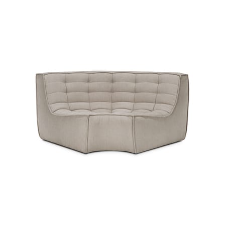 Divano d'angolo N701 tessuto beige / Modulo ad angolo arrotondato a 90° - L 120 cm / Cotone riciclato - Ethnicraft