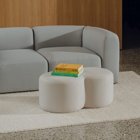Pouf Umbo tessuto beige / 88 x 50 x H 36,5 cm - NOO.MA
