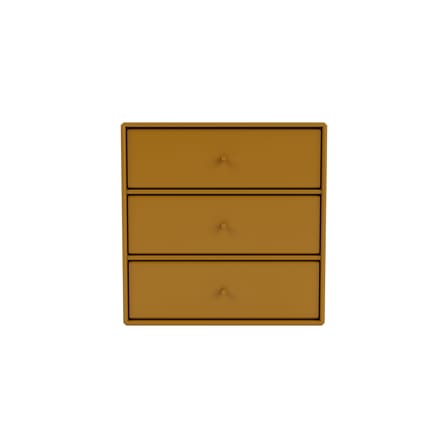 Rangement mural Montana Mini 1007 bois marron / 3 tiroirs - 35 x 35 x P 25 cm - MONTANA