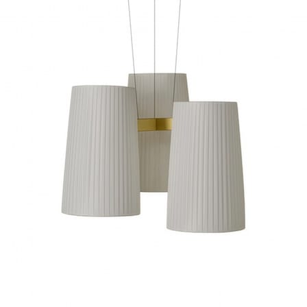 Suspension Fiesta LED tissu blanc / 3 abat-jours - Ø 63 cm - Dix Heures Dix
