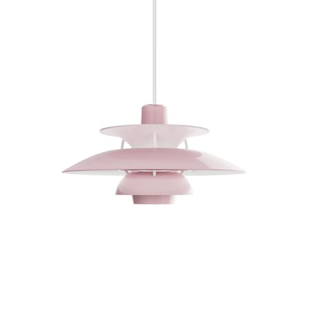Suspension PH 5 Opal plastique rose / Ø 32 cm - Réédition 1958 - Louis Poulsen