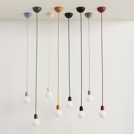Système électrique pour suspension Common tissu violet / Set câble tissu 4m, rosace, douille E27 - Hay