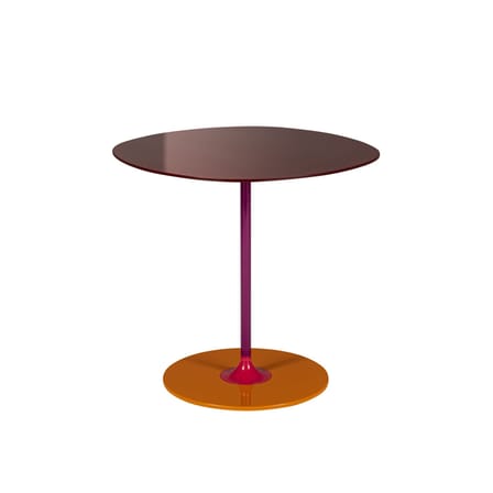 Table d'appoint Thierry verre rouge / 45 x 45 x H 45 cm - Verre - Kartell