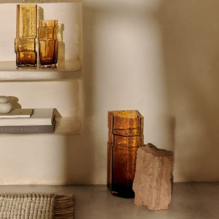 Vase Muro verre orange / H 38 cm - Recyclé - Ferm Living
