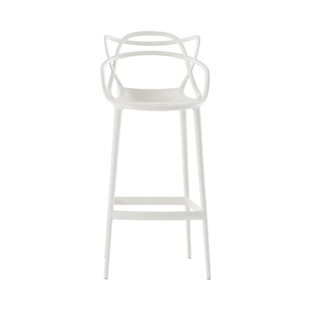 Chaise de bar Masters blanc / H 75 cm - Kartell
