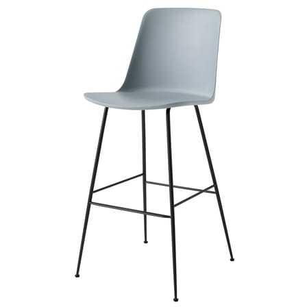 Chaise de bar Rely HW96 plastique bleu / H 75 cm - &tradition