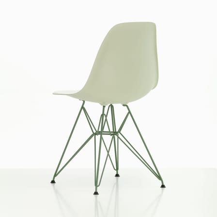 Chaise RE DSR Colours - Eames Plastic Side Chair plastique gris / (1950) - Pieds colorés / Recyclé - Vitra