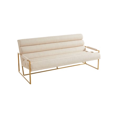 Canapé droit Channeled Goldfinger tissu beige / L 171 cm - Jonathan Adler