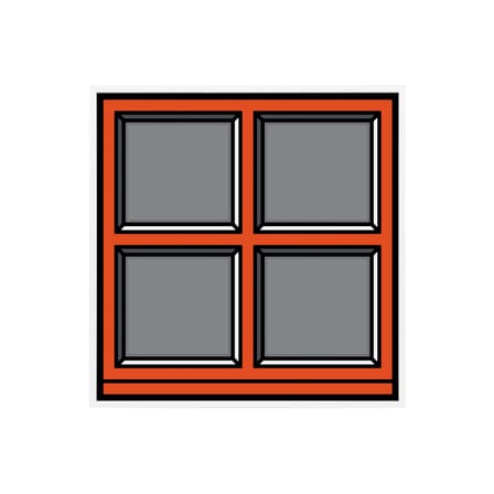 Eingerahmter Poster Window 01 papierfaser holz bunt / By Richard Wood - 70 x 70 cm - The Wrong Shop