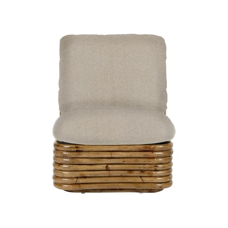 Fauteuil rembourré Bohemian ‘72 tissu fibre végétale blanc beige / Réédition 1972 - Rotin - Gubi