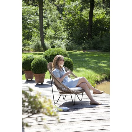 Fauteuil rembourré Roy Cocoon / Osier polyéthylène tressé main - Vincent Sheppard
