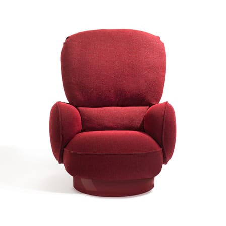 Fauteuil pivotant Yori-Kiri tissu rouge / Dossier inclinable - Zanotta