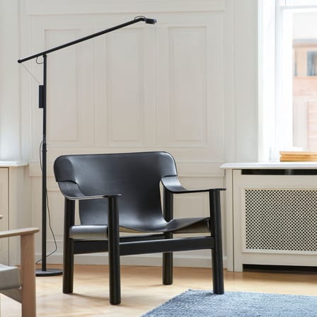 Lampadaire Fifty-Fifty LED métal noir / Liseuse orientable - Hay