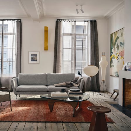 Lampadaire Akari 10A papier beige /Isamu Noguchi, 1951 - Ø 53 x H 123 cm - Vitra