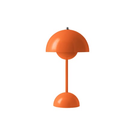 Lampe sans fil rechargeable Flowerpot VP9 métal orange / Ø 16 x H 29 cm - Verner Panton, 1968 - &tradition