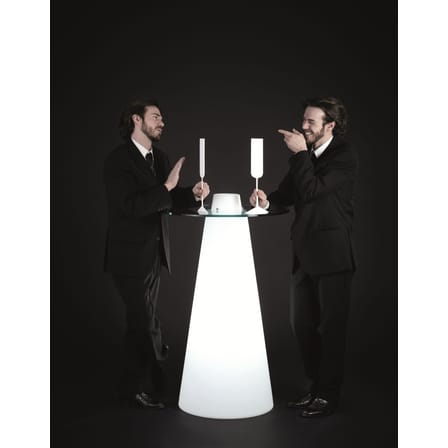 Peak Luminous high table glass plastic material white / Ø 70 x H 120 cm - Slide