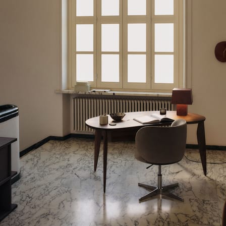 Ovaler Tisch Feve holz braun / Schreibtisch - 160 x 86 cm / Schublade herausnehmbar - Ferm Living