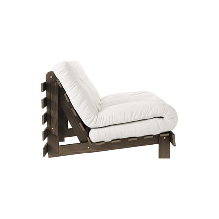 Schlafcouch Roots holz weiß / B 140 cm - 3 Positionen / Struktur Braun - KARUP