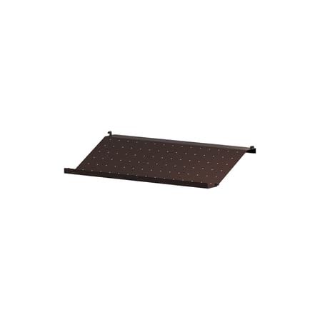  Shelf metal brown Perforated metal / Magazine holder & Shoes - W 58 x D 30 cm - String Furniture