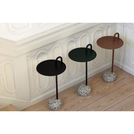Table d'appoint Bowler métal pierre marron / granit - Hay