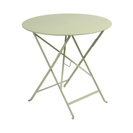 Table pliante Bistro métal vert / Ø 77cm - Trou pour parasol - Fermob