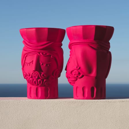 Tabouret Magna Graecia - Testa di Moro Man céramique rose - Seletti