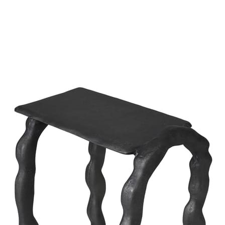 Table d'appoint Rotben métal noir / Tabouret - Fonte d'aluminium recyclée - Ferm Living