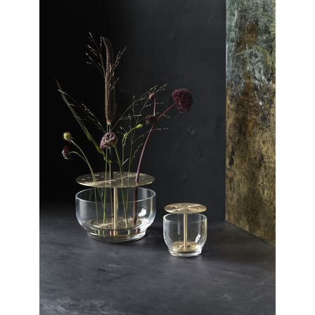 Ikebana Small Vase metal glass gold Glass & brass - H 13 cm - Fritz Hansen
