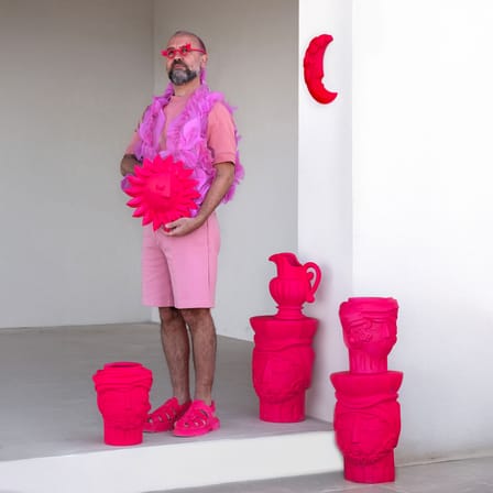 Vase Magna Graecia - Woman céramique rose / H 33 cm - Seletti