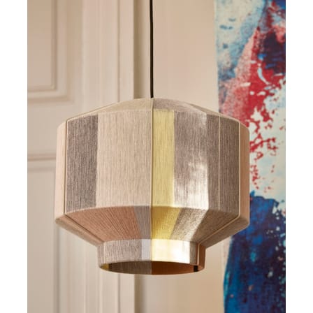 Abat-jour Bonbon Medium tissu beige / Ø 38 - Laine tissée main - Hay