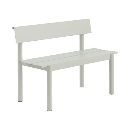 Banc avec dossier Linear métal gris / L 110 cm - Muuto