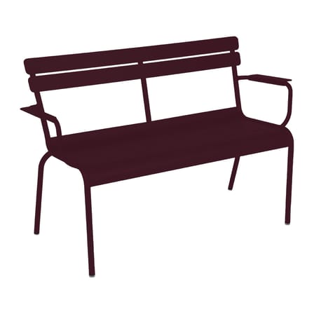 Bank mit Rückenlehne Luxembourg metall rot / 2-Sitzer - L 131 cm - Fermob
