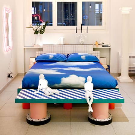 Bank Super Bench holz blau / L 156 cm - Seletti