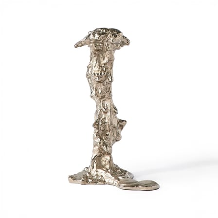 Bougeoir Drip Large métal argent / H 25 cm - Pols Potten
