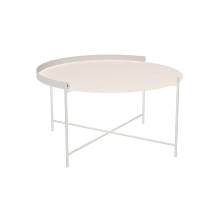 Edge Coffee table metal white / Folding handle - Ø 76 x H 40 cm - Houe