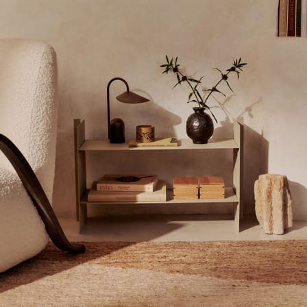 Console basse Lager métal noir / L 77 x P 28 x H 50 cm - Ferm Living