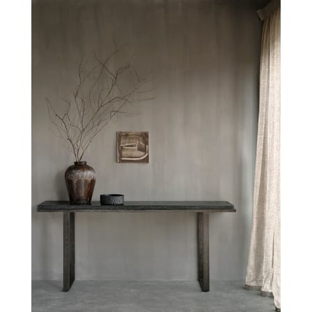 Console Stability métal bois marron noir / L 170 x H 75 cm - Sculpté main - Ethnicraft