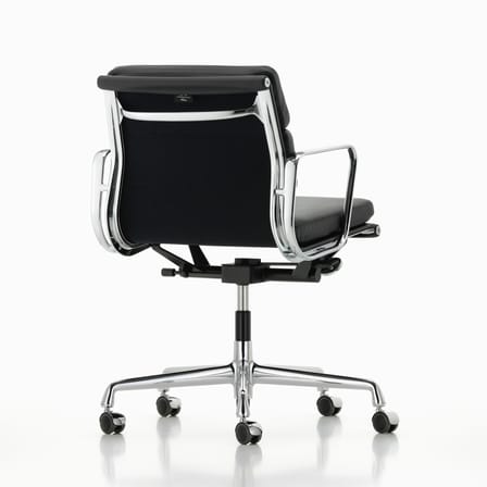 Fauteuil à roulettes Soft Pad EA 217 cuir noir / Eames, 1969 - Vitra