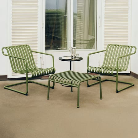 Fauteuil bas Palissade Cantilever Lounge métal gris - Hay