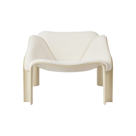 Fauteuil rembourré F300 tissu blanc / Pierre Paulin, réédition 1965 - Gubi