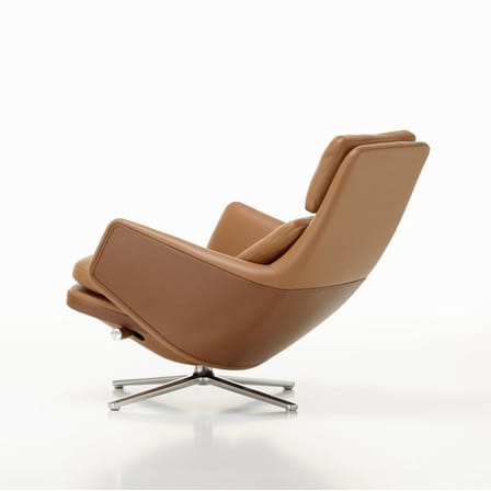 Fauteuil pivotant Grand Relax cuir marron / Pivotant & inclinable - Vitra