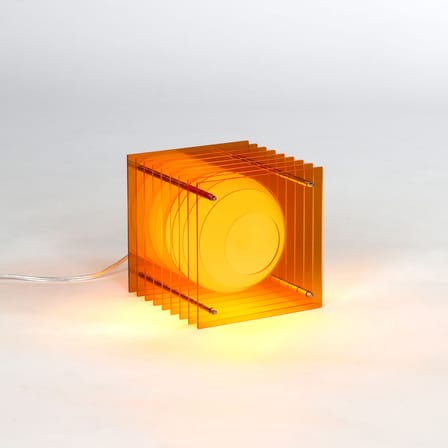 Lampe de table Lop Small Square plastique orange / Lauréat Archiproducts Design Award - BANG