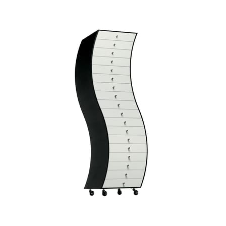 Meuble à tiroir Side 1 bois blanc noir / Shiro Kuramata, 1970 - L 63 x H 170 cm - Cappellini