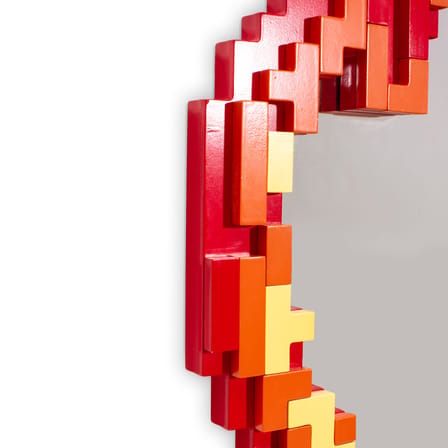 Miroir mural Pixel - Flame bois rouge / 49,5 x 70,5 cm - Seletti