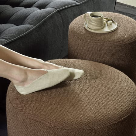 Pouf Barrow tissu cuivre / Ø 40 cm - Ethnicraft