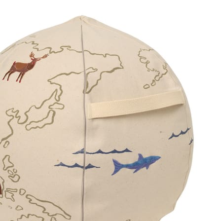 Pouf enfant The World tissu blanc / Ø 50 cm - Ferm Living