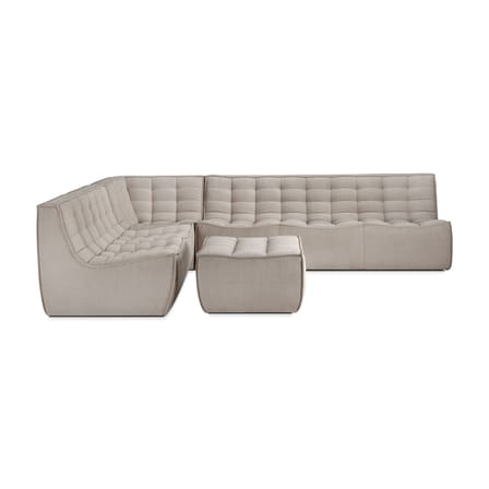 Pouf N701 tissu beige / 70 x 70 cm - Coton recyclé - Ethnicraft