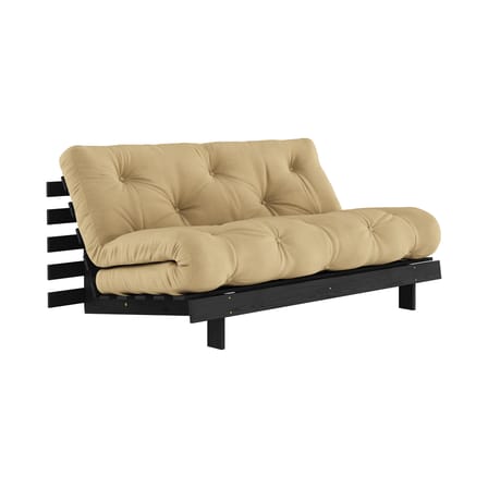 Divano convertibile Roots legno beige / L 160 cm - 3 posizioni / Struttura nera - KARUP DESIGN